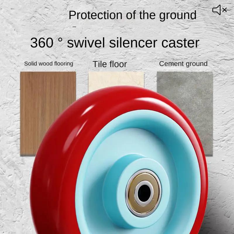 1Pcs-3 inch (M10/12/16*30/60mm) Polyurethane Swivel Casters with Dual Bearings, Threaded Stem, Heavy-Duty & Locking Wheels