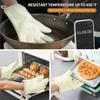 Oven Silicone Gloves Heat Resistant Gloves with Finger Cots Insulation Gloves Kitchen Tools Suitable for Baking Cooking Grilling