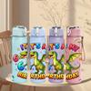 1PC It Is My 6th Birthday Dragon Splash 750ml Color Plastic Water Bottle Leakproof Flip Straw Lid For Sports Office Home Use
