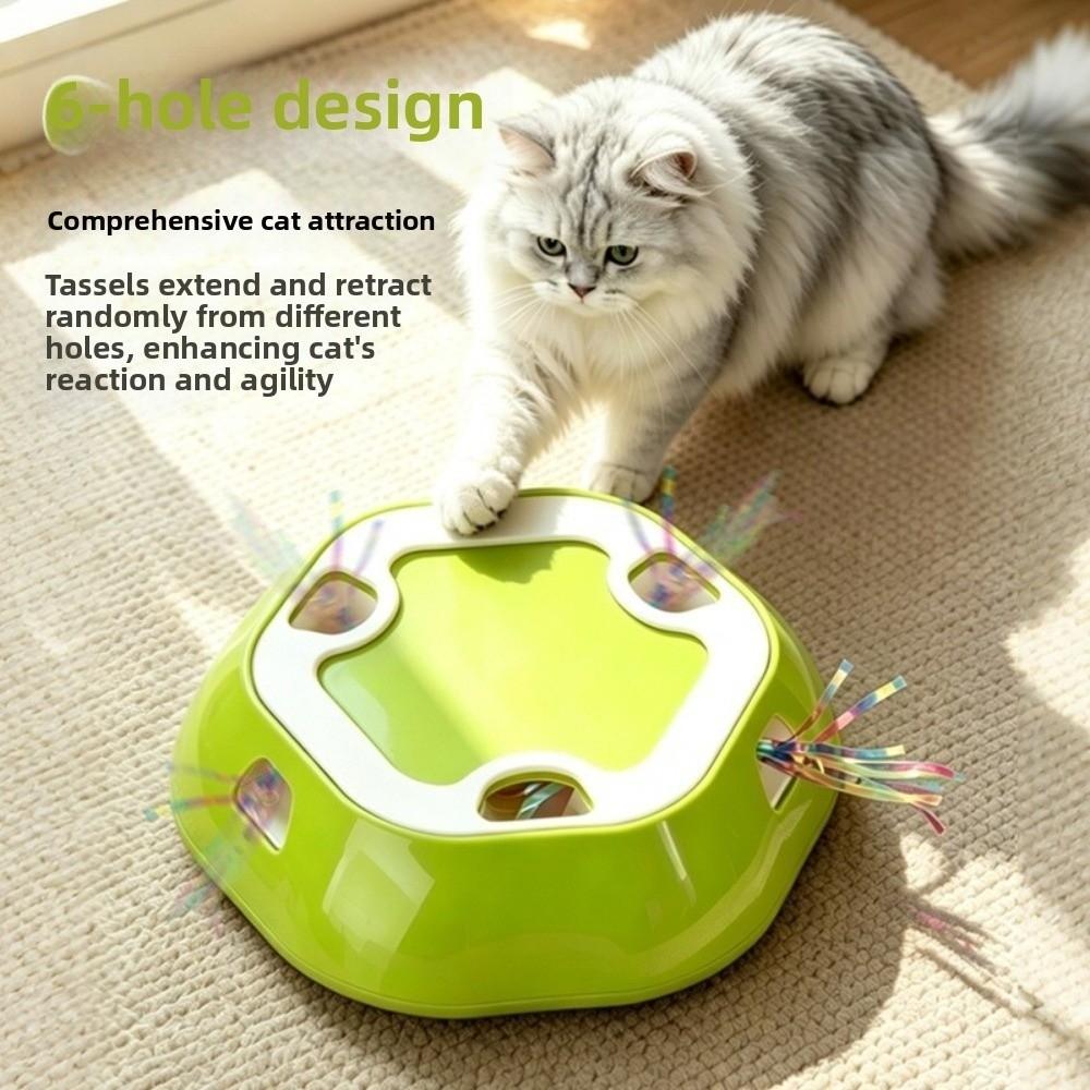 Whack-A-Mole Electric Pet Telescopic Disc Cat Toy Multi Hole Interactive Cat Toy Kitten Toy