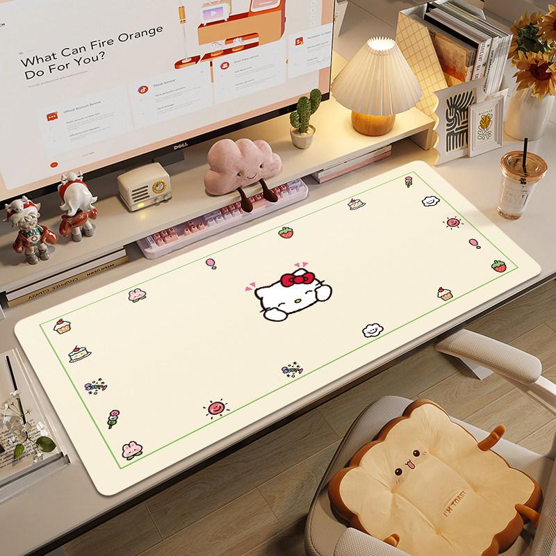 2026 Girls Hello KittySlip-resistant and Dirt-proof Leather Mouse Mat Writing Desk Tablecloth Desk Mat Office Computer Desk Mat