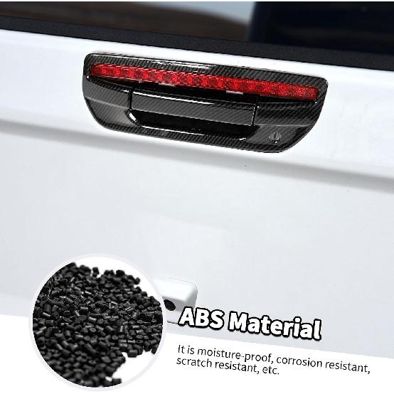Jimen Fit for Jeep Gladiator JT 2020-2025, 2PCS Tailgate Door Handle Cover Trim (Carbon Fiber)