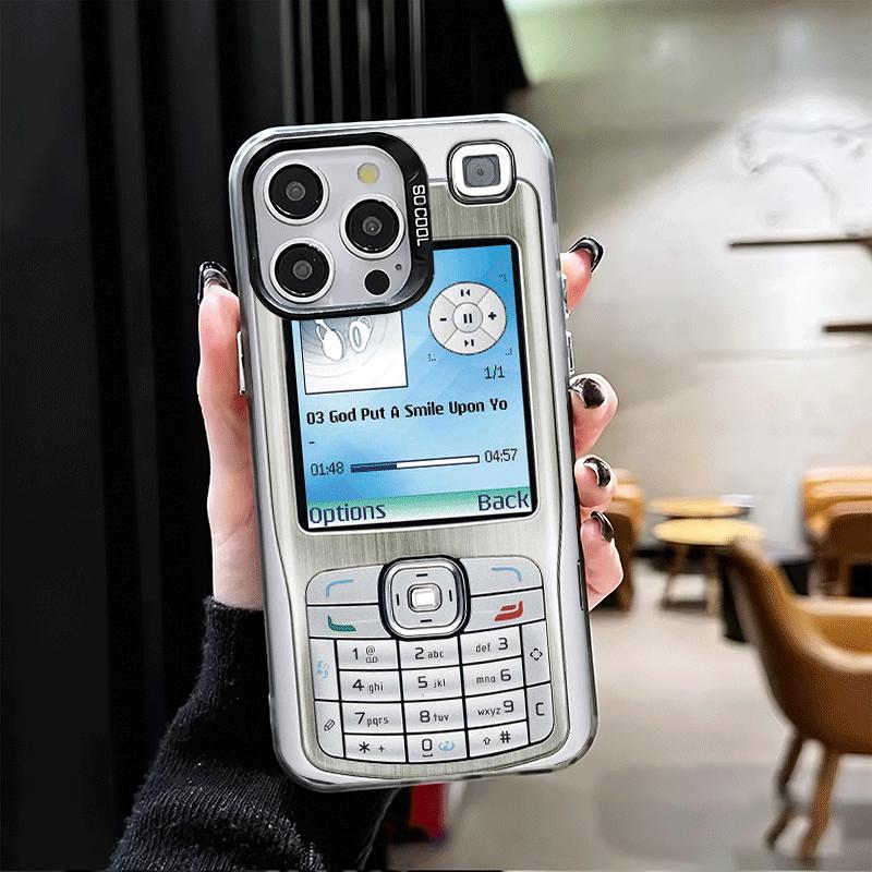 Забавный ретро-телефон Мягкий чехол для телефона для iPhone 15 16 17 Pro Max 17Air 16E 14 Plus 13 12 Mini Ударопрочный чехол Задняя крышка