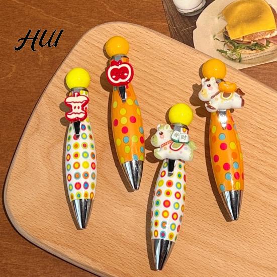 Unique Twist Pen Creative Ballpoint Smooth Writing Twisting Bowling Ball Dopamine Vibrant Colorful Colors Fun Desk Toy Year of The Horse Gift