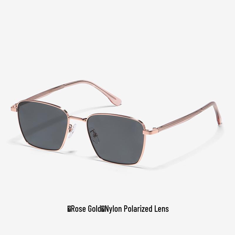 Unisex Nylon Polarized Retro Square Sunglasses - UV Protection for Driving