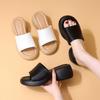 Модная обувь Женские домашние тапочки Платформа Роскошные шлепанцы Пантофли Большой размер Квадратный каблук Лоферы Мягкий Дизайнерский 2025 Блок Мода
