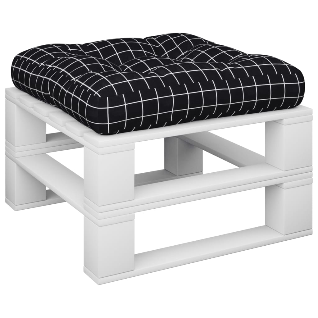Pallet Cushion Black Checkered Pattern 50x50x12 cm Fabric