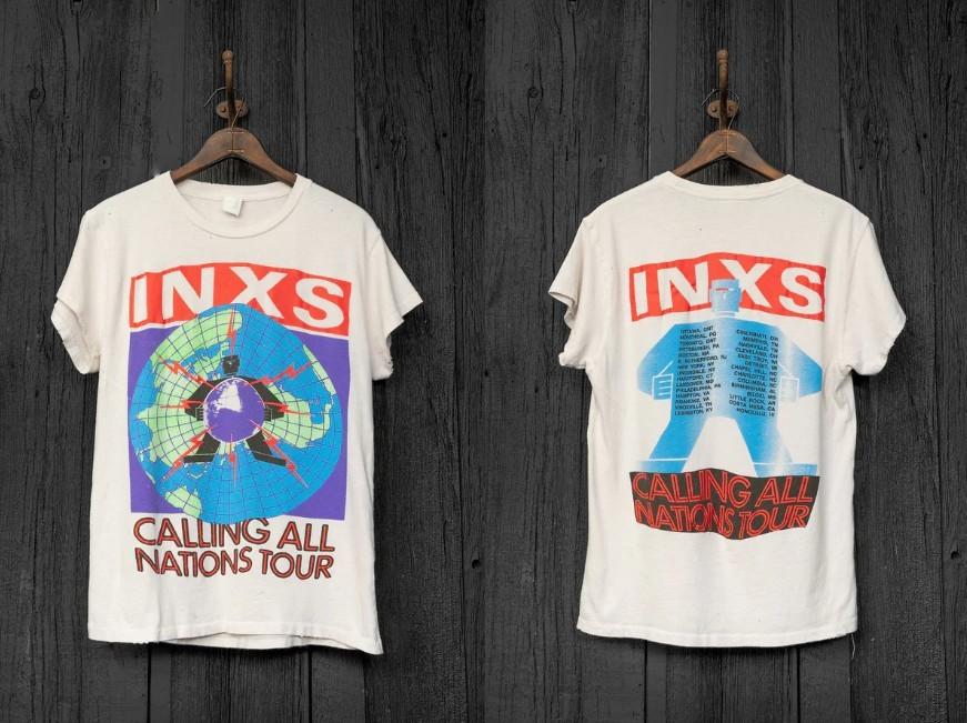 Inxs Calling All Nations Music Tour Retro 2 Sided Remake T Shirt Nh22027