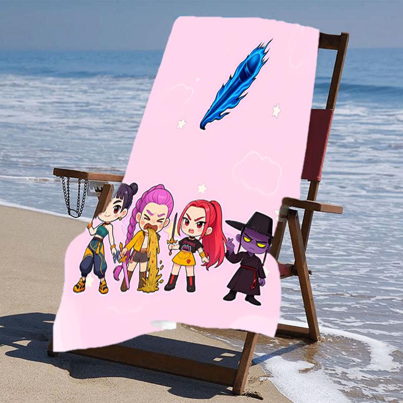 proof beach towel with a Kpop1 pattern - soft,absorbent,quick-drying,machine washable - perfect for swimming,camping,bathing