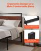 Queen Size Bed Frame, 35 cm Black Metal Platform Bed Frame with Retro Brown Wooden Headboard and Footboard, Large Under-Bed Storage, Non-Slip Without