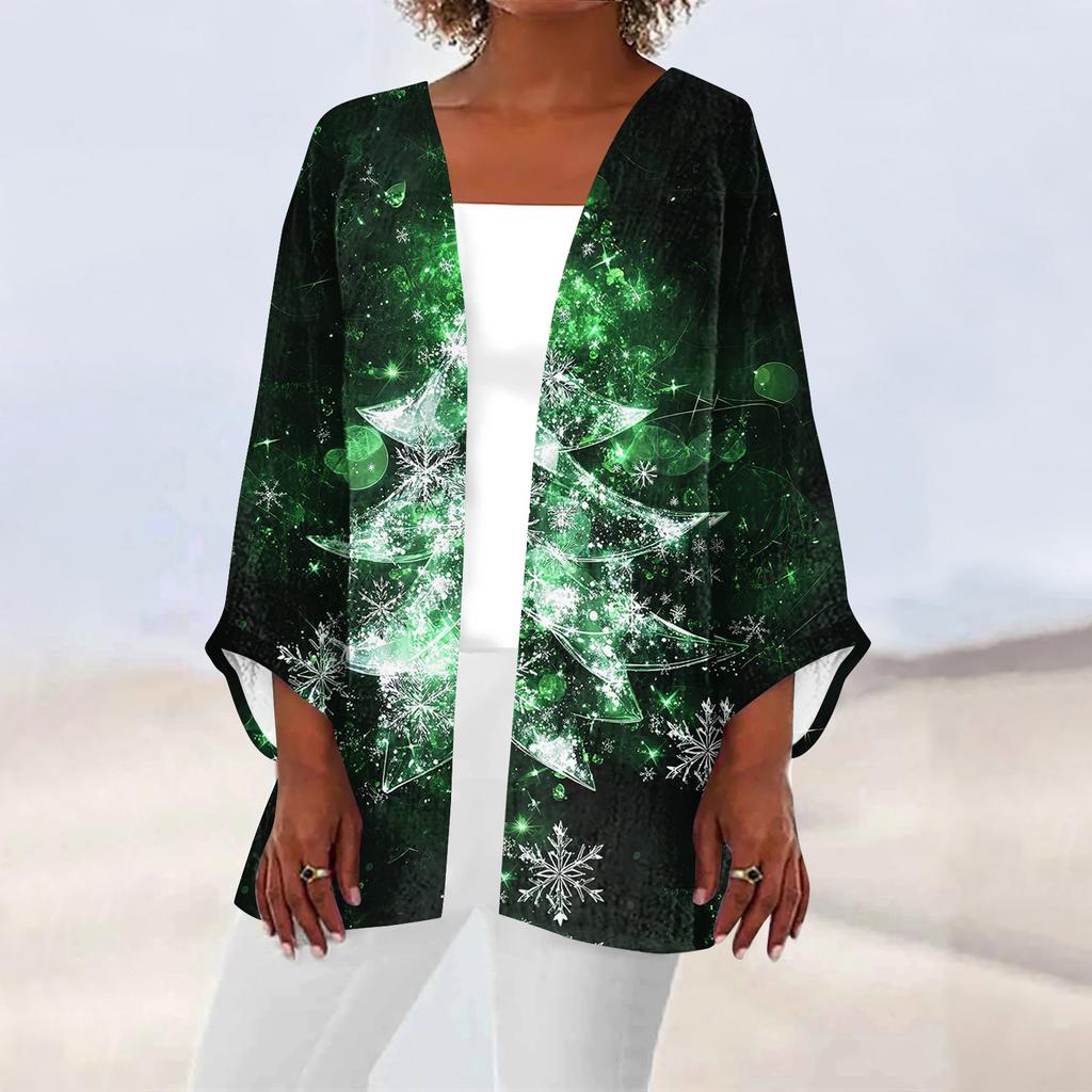 Women's Casual Fashion Printed Lightweight Mid-length Jacket Cardigan