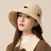 Autumn Winter Bow Wool Hat Solid Color Fisherman Hat Women's Basin Hat