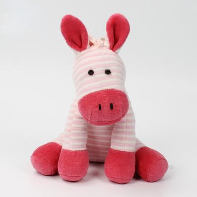Мягкая игрушка для детей в виде ослика, розовая полосатая кукла
