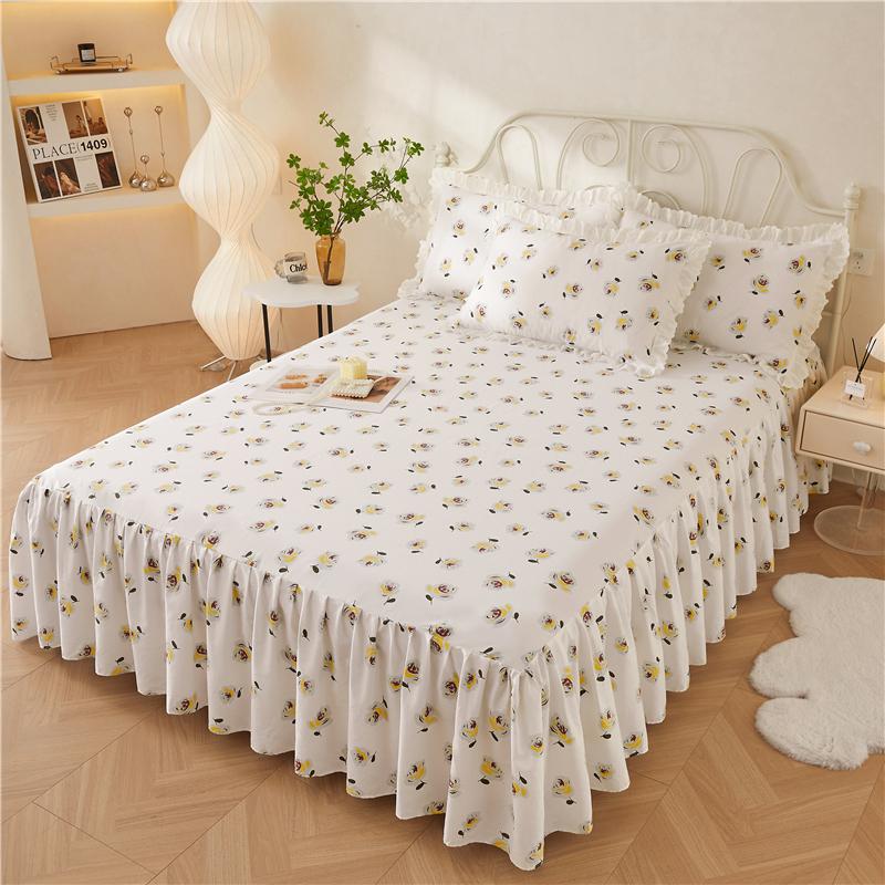 Комплект из 3 предметов с цветочным принтом, покрывало из 100% хлопка, мягкое покрывало в стиле принцессы для спальни, высококачественное покрывало с наволочками
