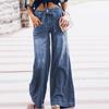 Women's Straight Loose Wide Leg Lace Up Trousers Cargo Jeans Women Casual Jeans
