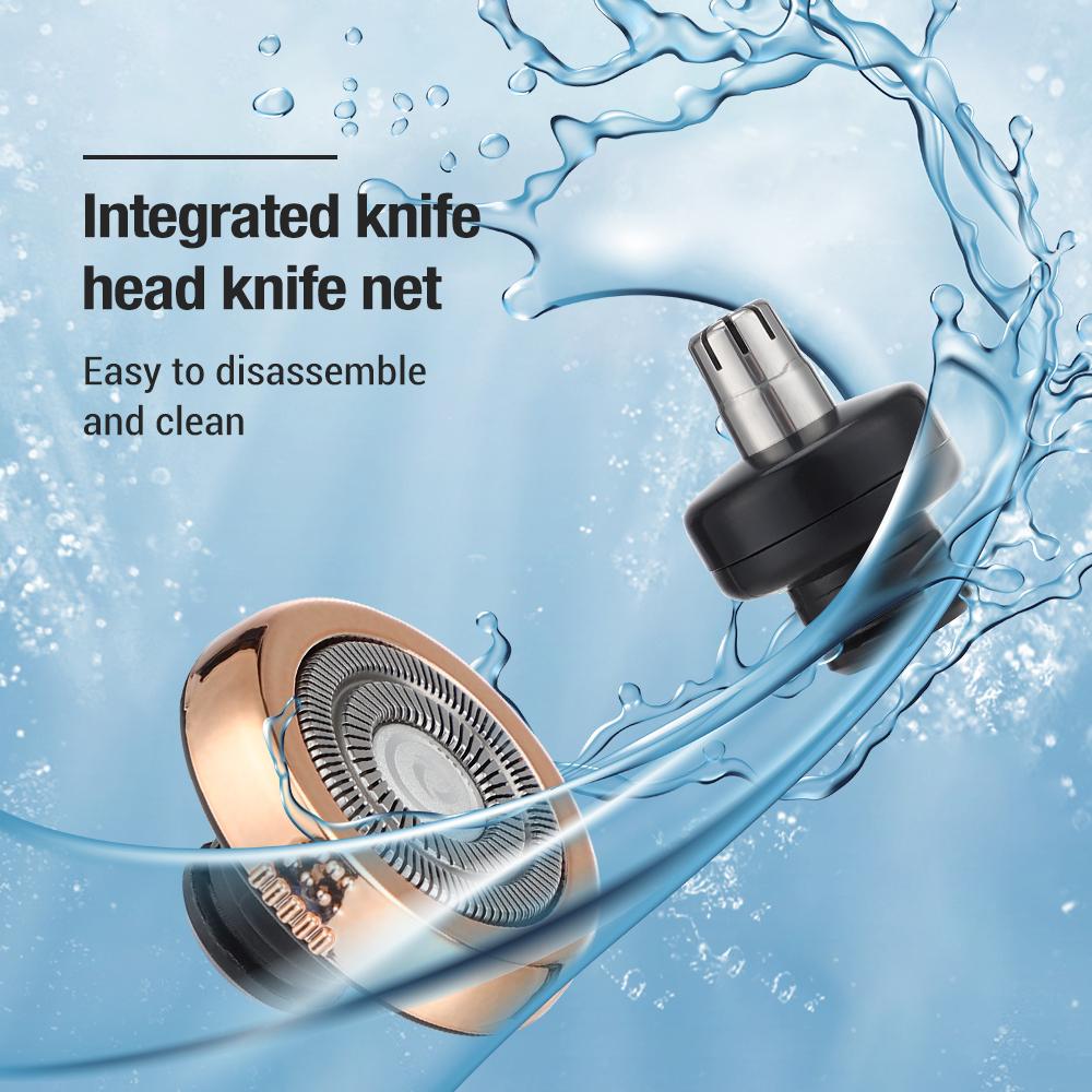 Мини Электробритва Моющаяся Дорожная Бритва с Зарядкой Type-C Двухкольцевая Ножевая Сетка для Подстригания Волос в Носу