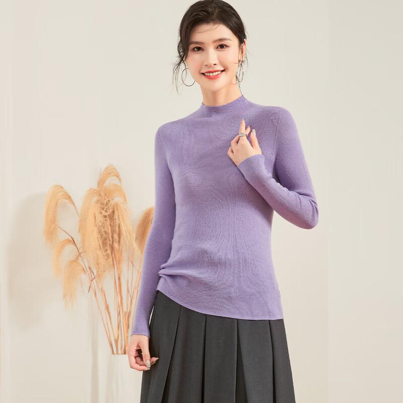 Jinju Women's Semi-High Collar Wool Sweater