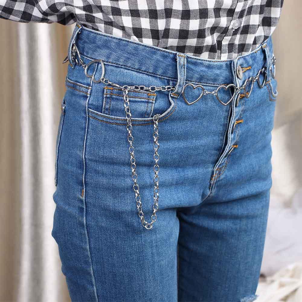 Accessories Fashion Love Heart Hollow Metal Ladies Waistband Heart Belts Waist Chain Pants Chain