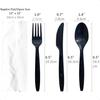 50 Heavy Weight Disposable Plastic Cutlery Sets Packets Knife Fork Spoon Napkin Made from Recycled Plastics and 100% Recyclable