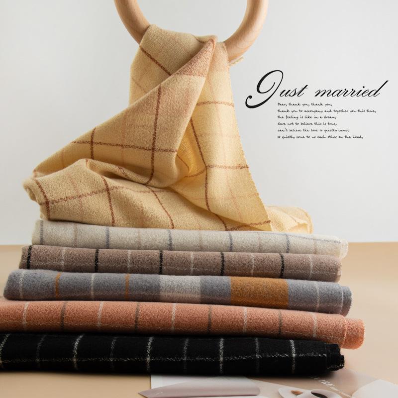 Fashionable Plaid Scarf for Women Japanese and Korean Sweet Imitation Cashmere Scarf Neck Protection Cold Proof Commuting Scarf