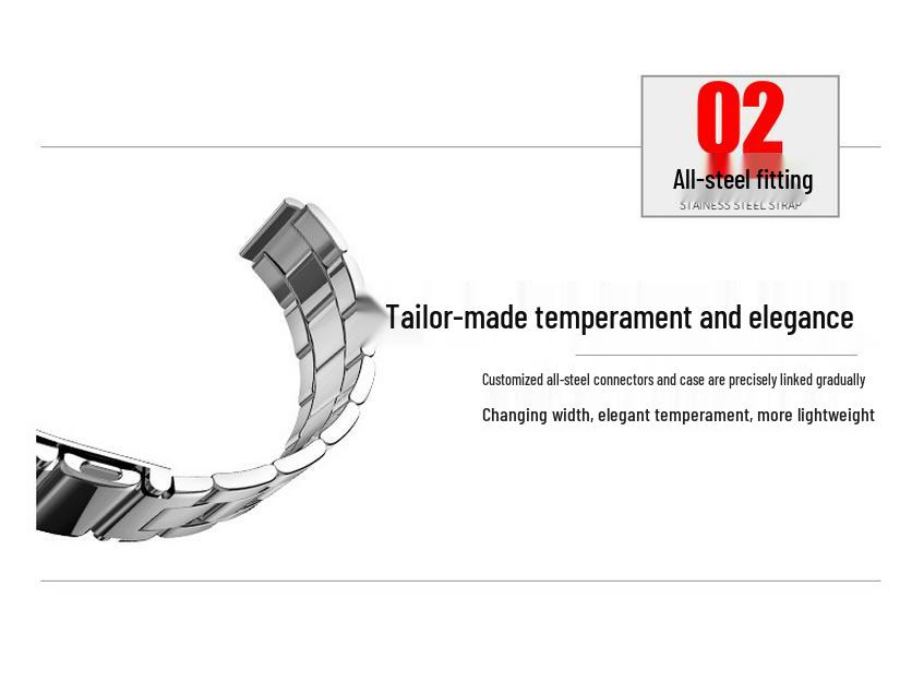Совместимый с Xiaomi Band 7 браслет из нержавеющей стали с тремя рядами звеньев