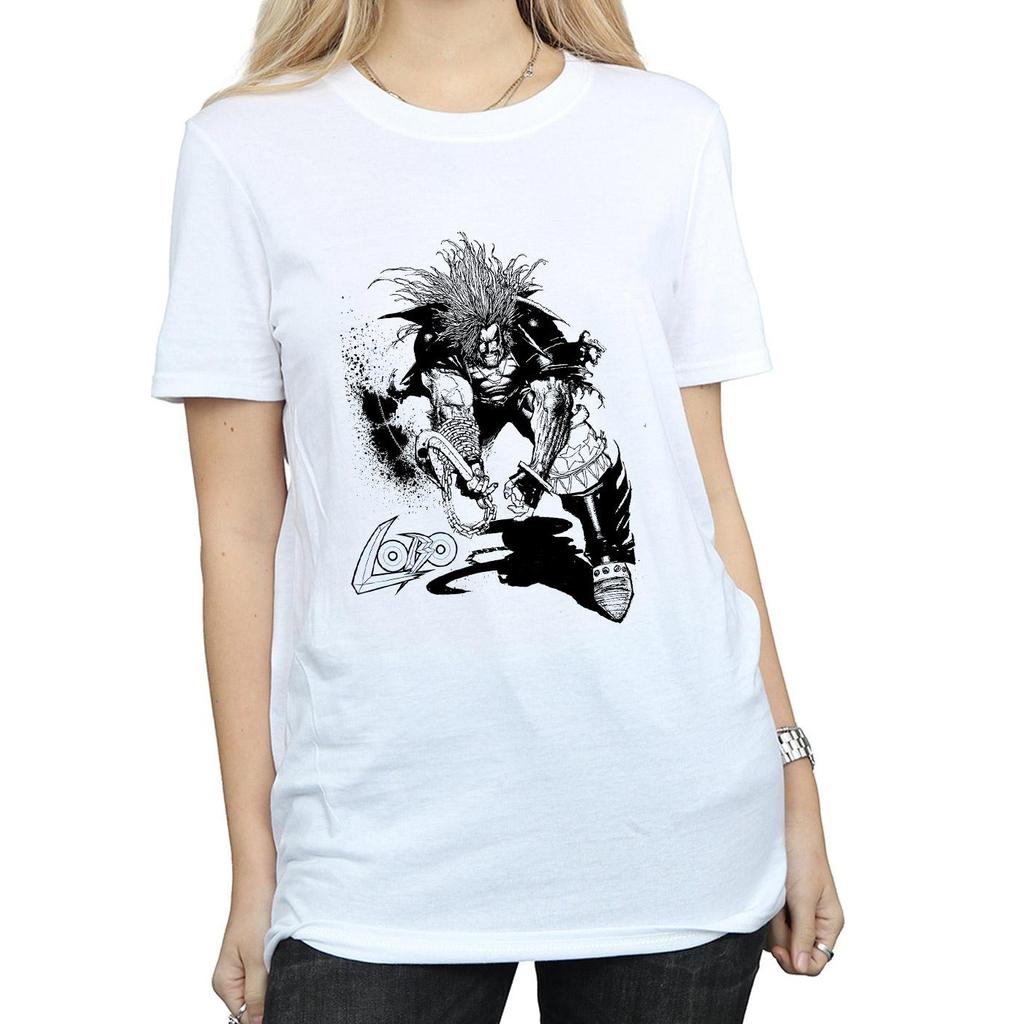 DC Comics Womens/Ladies Lobo Sketch Cotton Boyfriend T-Shirt
