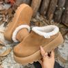 Fashion Women Snow Boots New Round Toe Slip On Warm Shoes Women Winter Comfortable Solid Color Platform Ankle Boots Zapatos De Mujer