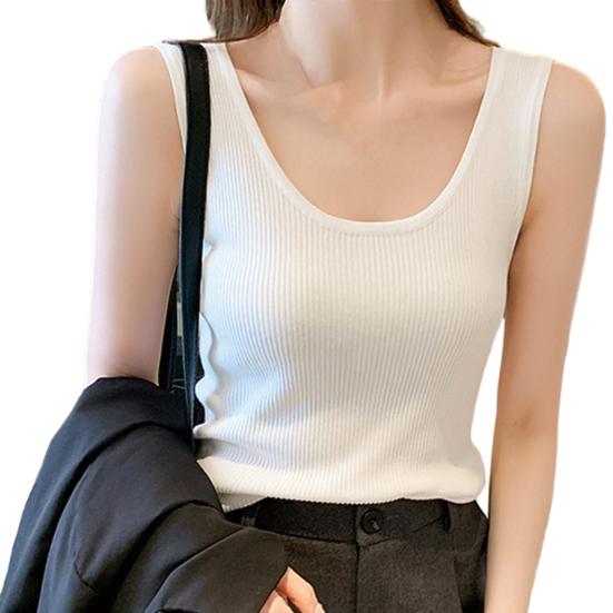 Женская майка без рукавов с круглым вырезом в рубчик, дышащая, облегающая, однотонная, летняя, женская, базовая, повседневная, майка-майка, повседневная одежда