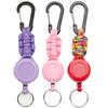 Retractable Multiple Strong Carabiner Highly Extendable Up To Prevents Key Hanging ID Pass [RenLianyi] Keychain, Pack, Reel, Included,