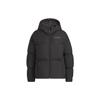 Goose Down Midweight Puffer Jacket 800 Fill Solid Color Logo Long Sleeve Hooded Down Jacket Women Jacket Black IS0334