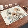 45295 Pcs Printed Placemat Floral Pattern Heat Isolation Wrinkle-Resistant Desk Protection Party Kitchen Dining