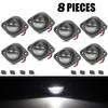 12V 24V LED Half-circle License Plate Light White Red Rear Driving Number Plate Lamp for Truck Trailer ATV Lorry Car Bus Van RV