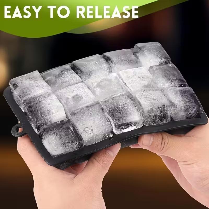 Food Grade Silicone Ice Cube Tray with Lid Non-Stick Easy Stackable Dishwasher Safe Freezer Mold for Cocktail Whiskey DIY 2/1Pcs 6