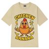 2025 Summer Chicken Banana TShirt Cute and Funny Animal Mashup Meme Tee Cotton Harajuku Unisex Loose Leisure Tshirts Y2k