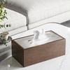 Wood Acrylic Lid Tissue Box with Chinese Style Light Luxury Easy Access Multi-functional Desktop