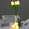 Ночник-тюльпан на батарейках, мягкий светодиодный ночник-тюльпан для спальни, письменного стола, гостиной, романтическое украшение, энергосберегающий прикроватный светильник, домашний амбиент