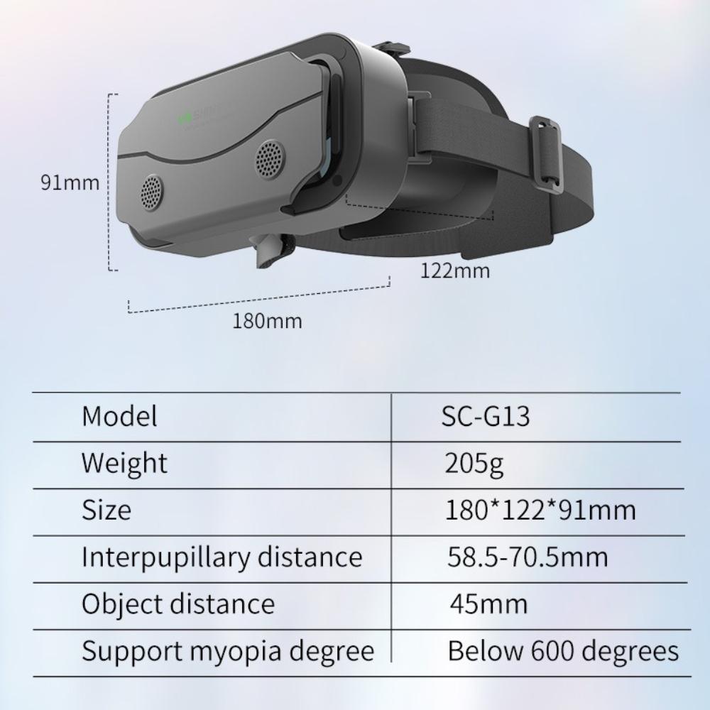 3D Очки Виртуальной Реальности - VR Гарнитура, Совместимая со Смартфонами, для Полного Погружения в Просмотр Фильмов и Игры, Цифровые VR Очки с Панорамным Обзором 100°