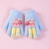 Plush Kids Knitted Gloves Thickened Flap Gloves Outdoor Sports Children Full Fingers Gloves