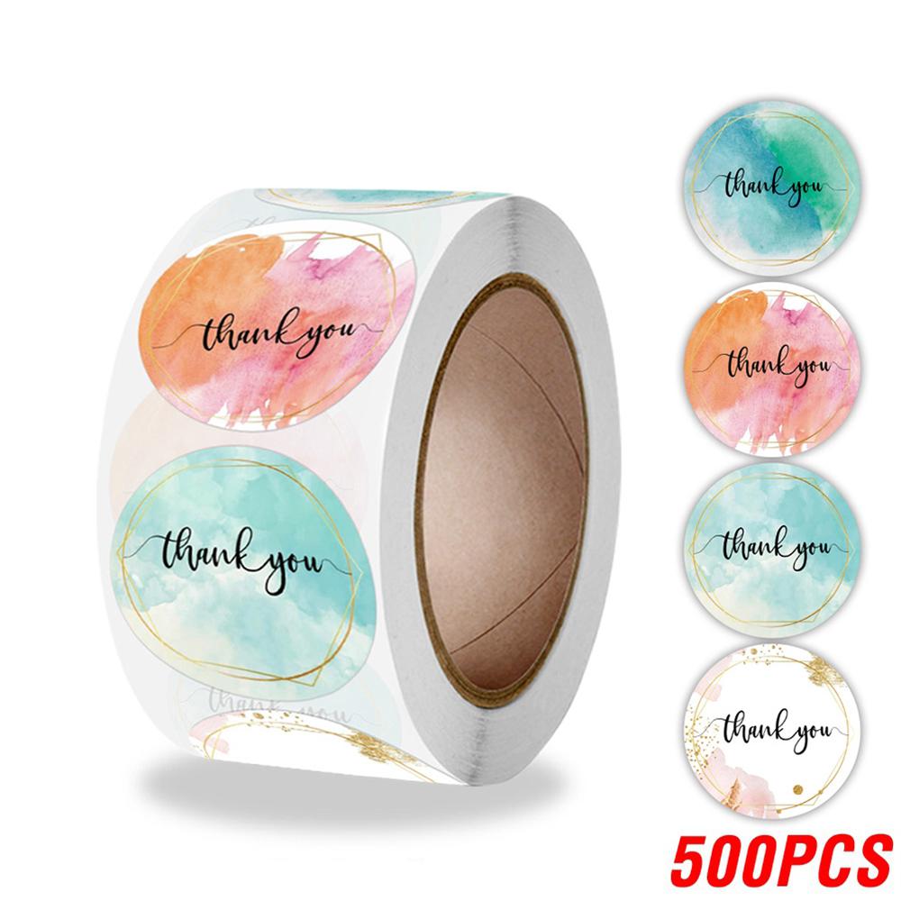 100-500 Pcs Thank You Stickers Adorable Pink Gold Labels for Small Business or Wedding Gift Decor Sticker Stationery Supplies