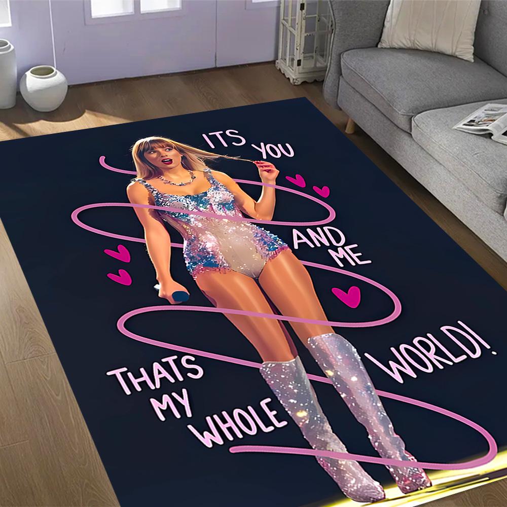 Taylor Swift Angel Themed Anti-Slip Rugs - Polyester Home Decor, Suitable for Bedrooms, Living Rooms, Doorways, Studios, and Decorations