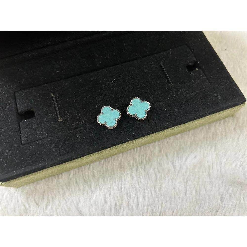 Серьги «Счастливый четырехлистный клевер» высокой версии для женщин, 18K, модная легкая роскошь, натуральный белый перламутр, пара серег