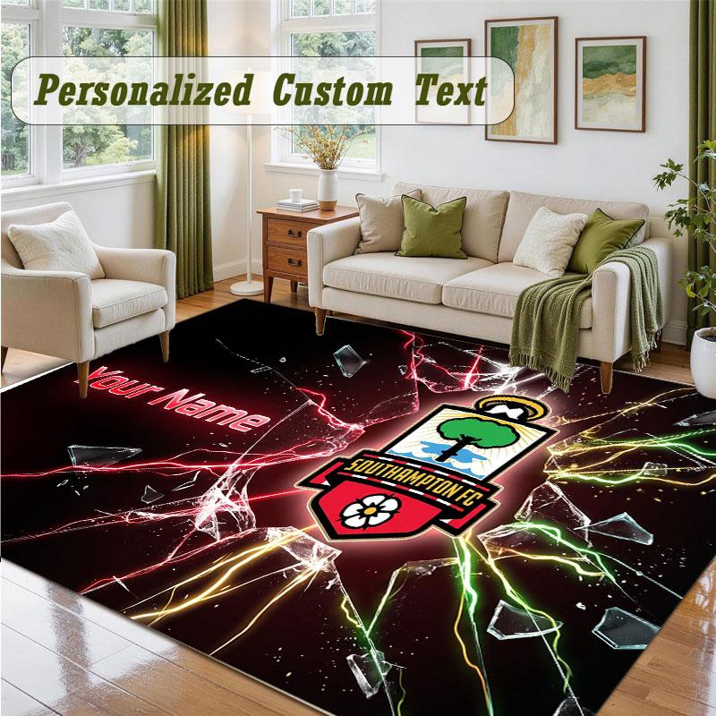 Crystal Velvet Square Rug Custom NameSouthampton FC Pattern Non Slip Home Floor Decor Rug