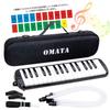 OMATA 32-Key Melody Harmonica for Elementary School Students, Lightweight, Semi-Hard Case, Hose, and Mouthpiece (Includes Do-Re-Mi Labels, Cloth, Name