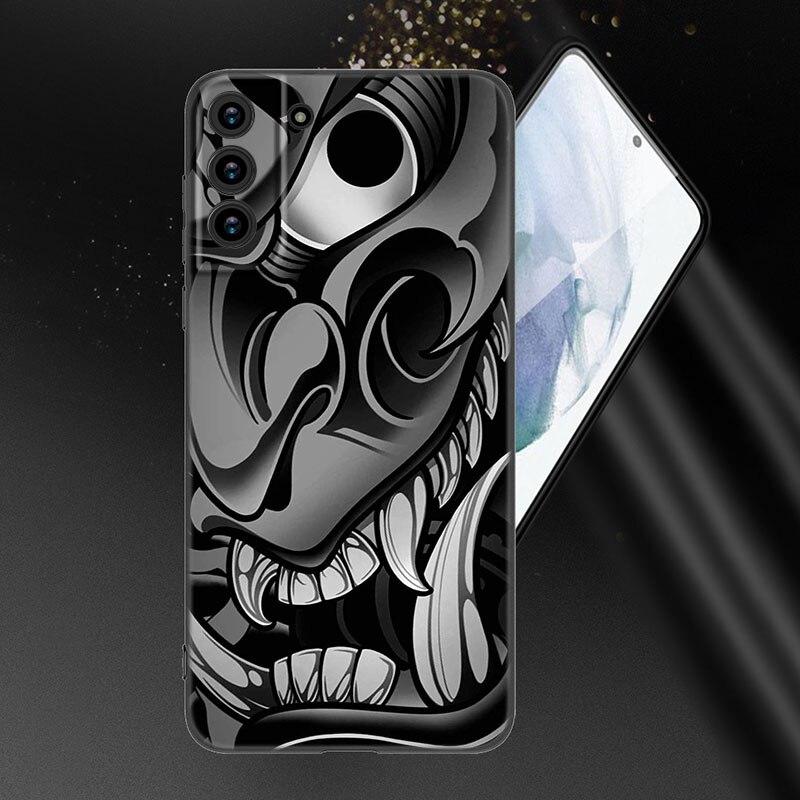 Модный чехол для телефона Samurai Demon для Samsung Galaxy S20 S21 FE S22 Ultra S10 Lite S10E S9 S8 Plus S7 Edge, мягкий черный чехол из ТПУ