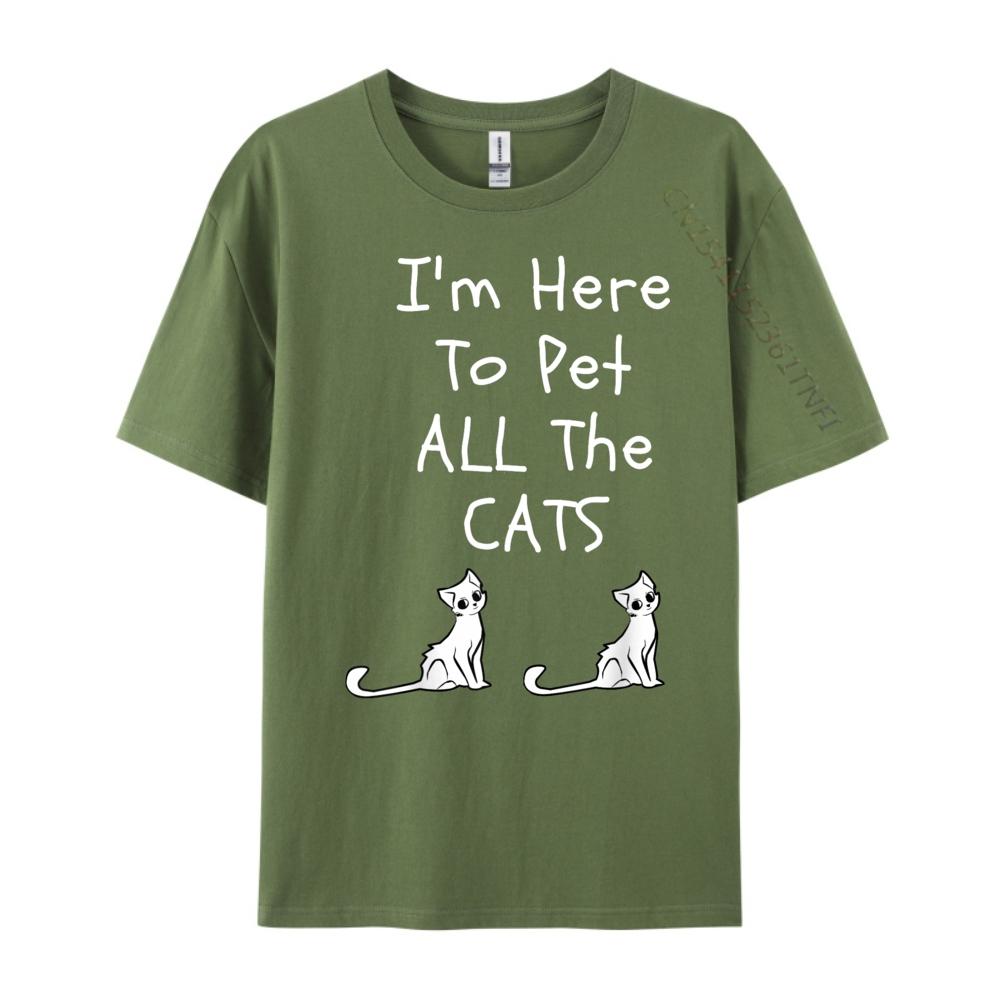 Im Here To Pet All The Cats Men Womens Kids Pink Graphic Tees High Quality Mens TShirt