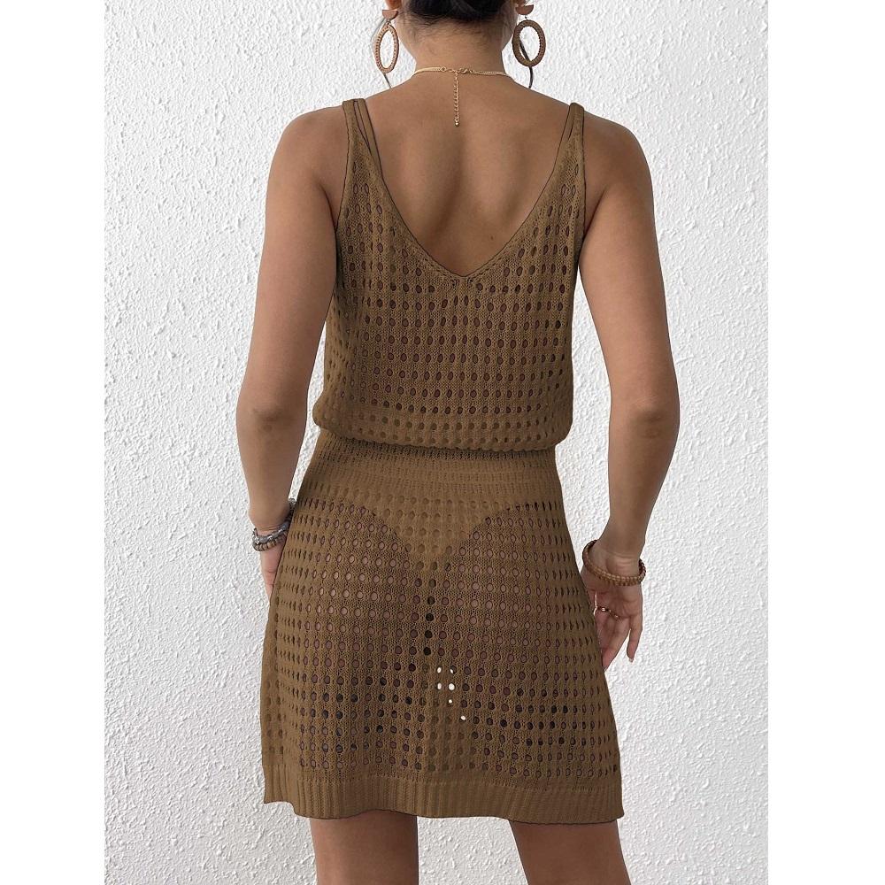 Женская летняя пляжная одежда, бикини, купальники, накидки, платья, женское трикотажное пляжное платье с открытыми плечами