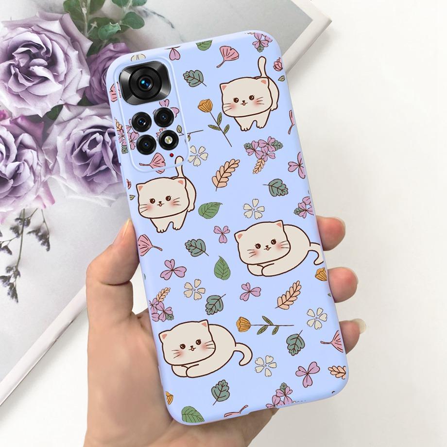 Для Xiaomi Redmi Note 11 4G Чехол Мягкий Жидкий Силикон Милый Кот Прекрасный Бампер Fundas Для Xiaomi Redmi Note 11 Pro Note11s 4G 5G
