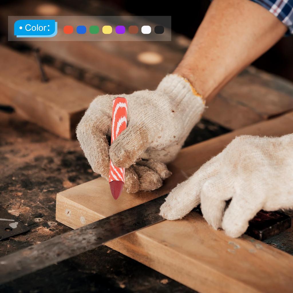 PATIKIL Маркер для дерева 24 шт. Шестигранный восковой маркер для шин Рисовальные мелки для разноцветных мелков, 4,1"x0,6" Дерево, Стекло, Керамика, Картон, Ткань, Камень,