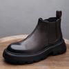2025 прямая поставка ботинки челси мужские короткие ботинки на толстой подошве легкие рабочие ботинки британский стиль кожаные ботинки мартин модные кожаные ботинки
