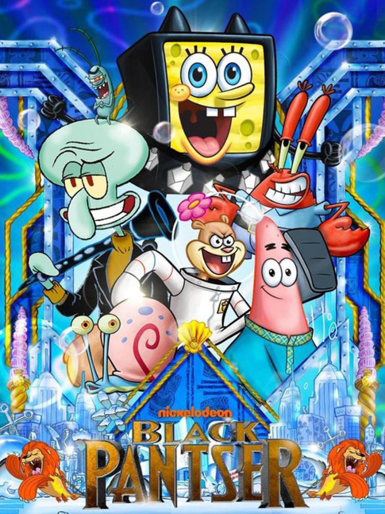 Handmade 5d DIY SpongeBob Diamond Art Painting Kit Water SquarePants Cross Stitch Embroidered Home Decor Mosaic Home Decoration